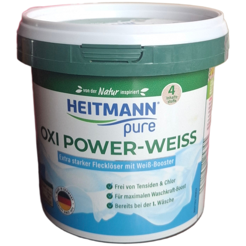 Heitmann Pure Oxi Power-Weiss dėmių valiklis ir baliklis baltiems audiniams 500g