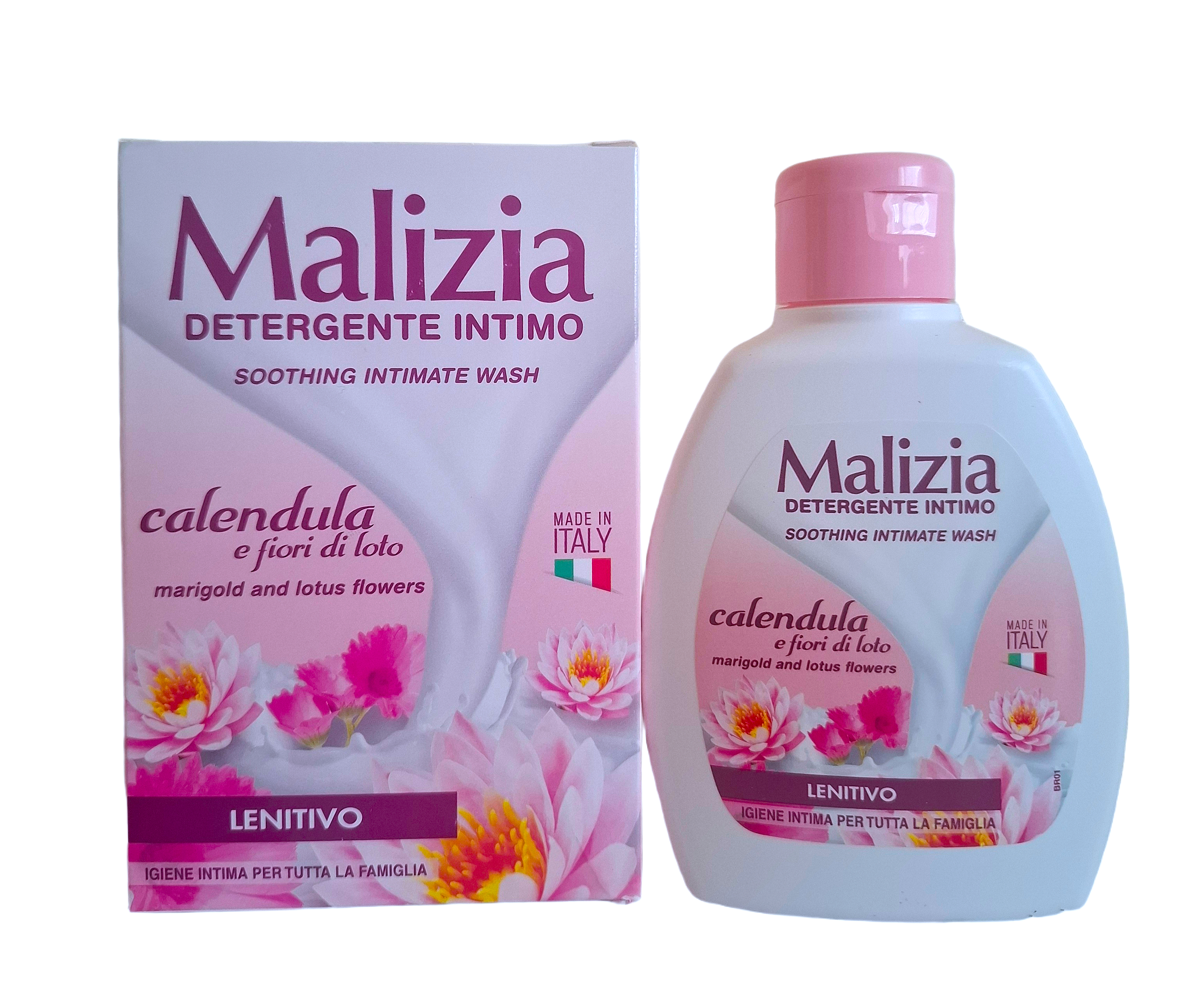 malizia-intymios-higienos-prausiklis-su-medetkomis-ir-lotosu.jpg Malizia Detergente Intimo Calendula e Fiori di Loto intymios higienos prausiklis su medetkomis ir lotoso ziedais