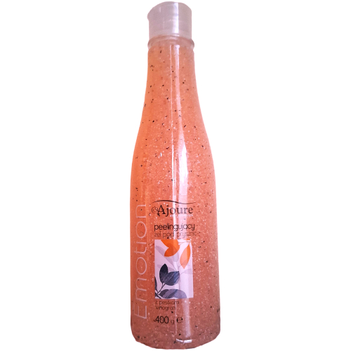 ajoure-exotic-duso-pilingo-gelis-sveitiklis-400g.jpg Ajoure Exotic oranžinės spalvos dušo gelis-pilingas su tamsiomis vynuogių kauliukų granulėmis permatomame buteliuke