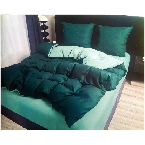 dvipusis-patalynes-komplektas-filrow-h18-tamsiai-sviesiai-zalias.jpg Dvipusis tamsiai žalios ir šviesiai žalios spalvos FILROW patalynės komplektas 200x220 cm ant lovos