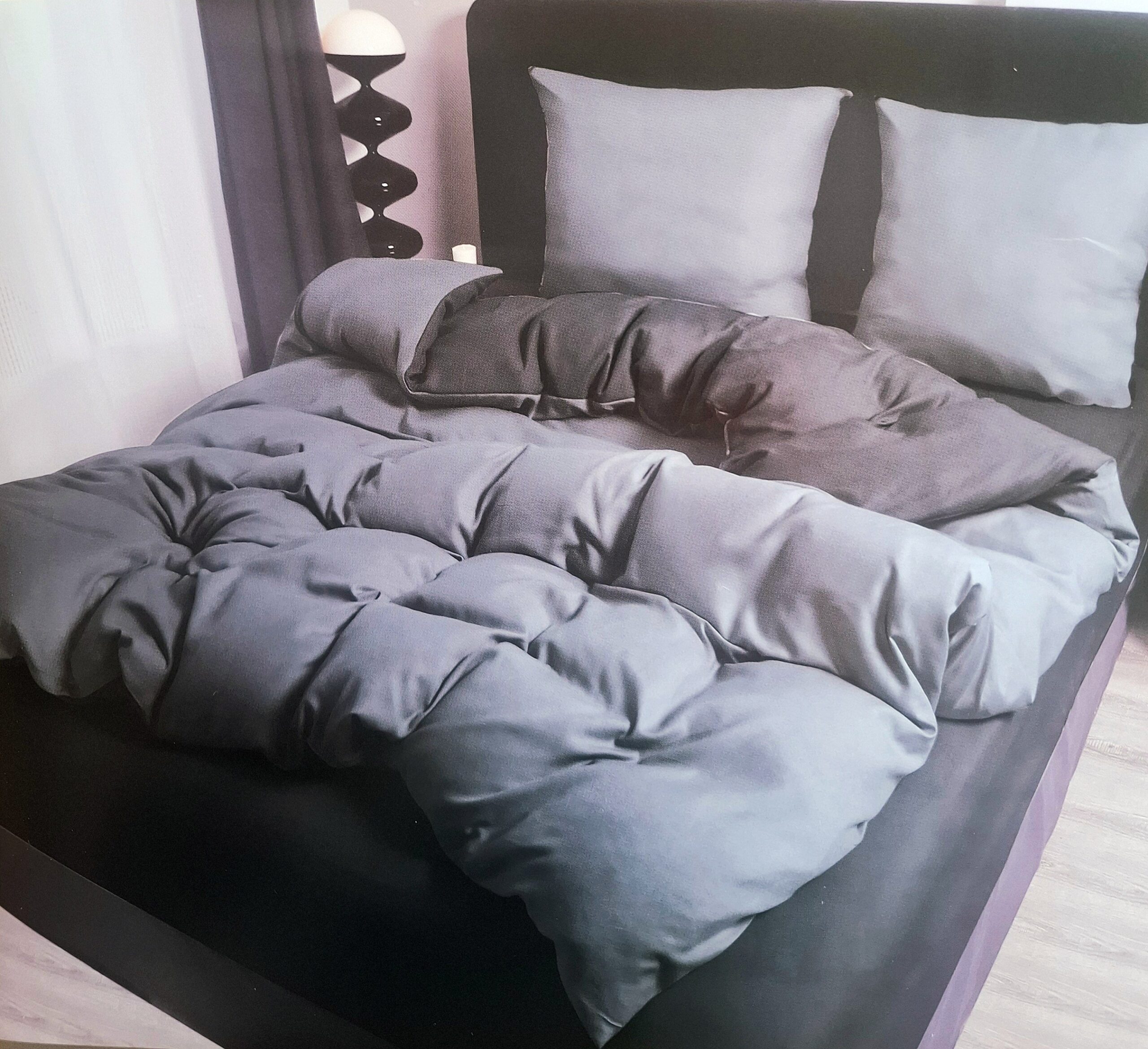 Dvipusis tamsiai pilkas ir šviesiai pilkas patalynės komplektas FILROW H06 200x220 cm