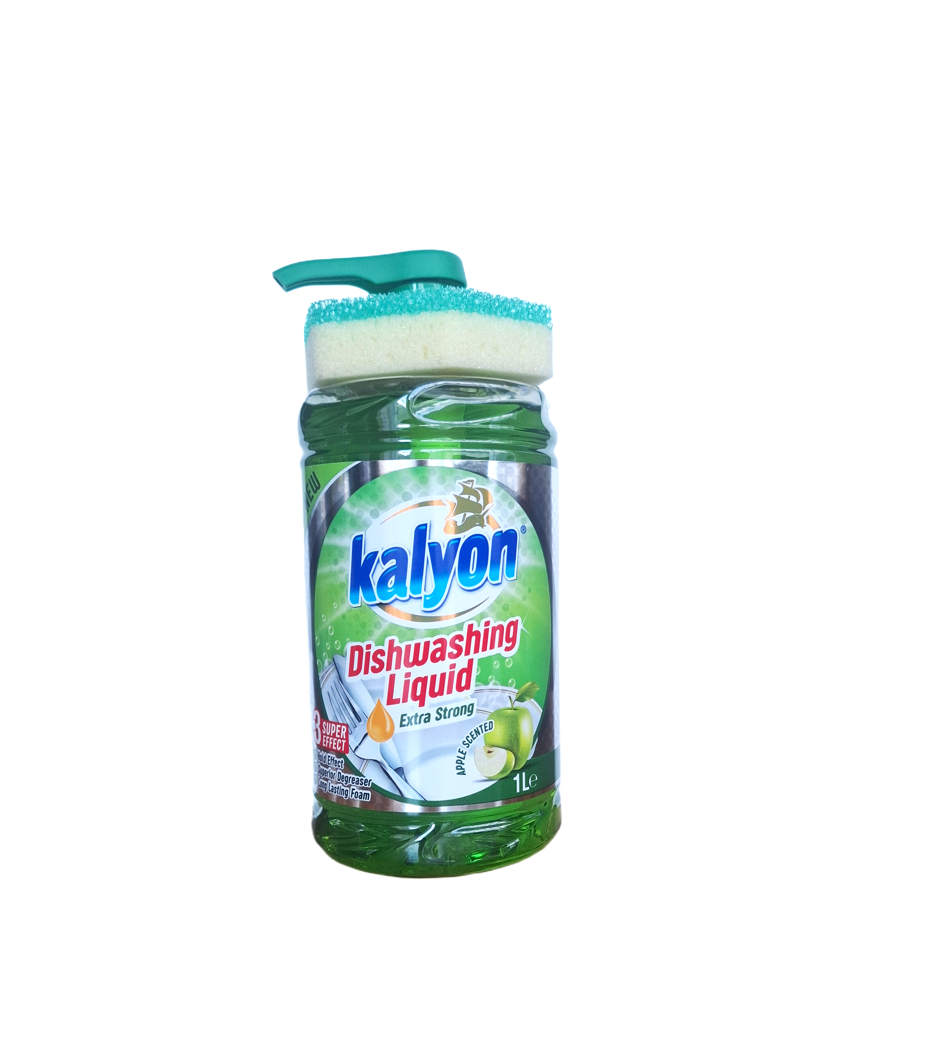 kalyon-indu-ploviklis-su-kempinele-apple-1l.jpg Žalias indų ploviklis Kalyon Apple 1 l talpos butelyje su dozavimo pompa ir kempinėle viršuje